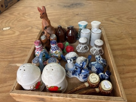 Asst of Mid Century Australian + Blue China + Holland Salt & Pepper Shakers