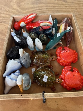 Assortment of Mid Century Ocean Themed Salt & Pepper Shakers