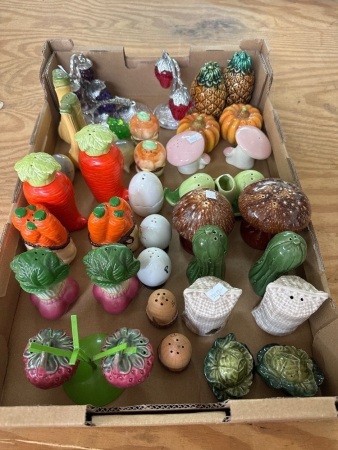 Asst of Mid Century Fruit and Veg Salt & Pepper Shakers