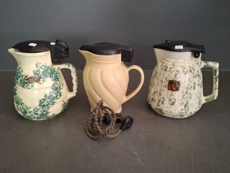 3 Vintage Electric Jugs - Incs 1 Gilford Jug, 1 Speedie Jug, 1 Unmarked Jug with Cord