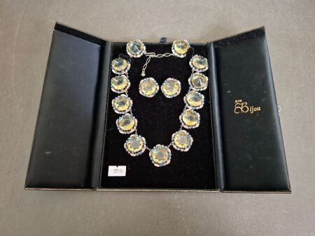 Mon Bijou Art Deco Necklace & Clip-on Earrings