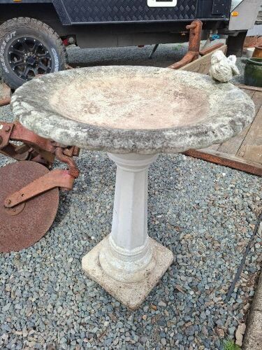 Large Concrete Shallow Bird Bath