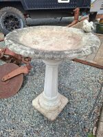 Large Concrete Shallow Bird Bath