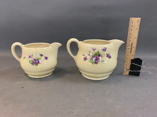 Set of 2 Graduated Royal Staffs Honeyglaze Jugs