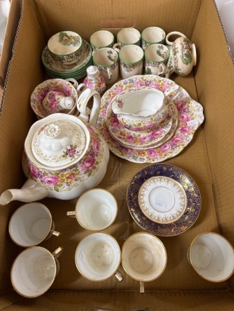 3 Vintage Tea Sets - Incs Royal Albert 'Serena' Set - Jackson & Gosling England Set - Copeland Spodes England Set - All Incomplete