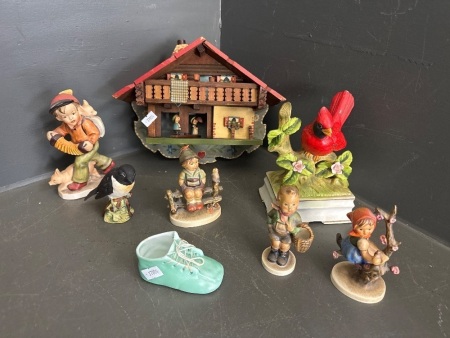 Friedel, W Goebel, Beswick & Various West German Porcelain Figurines & Music Boxes