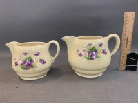 Set of 2 Graduated Royal Staffs Honeyglaze Jugs - 3