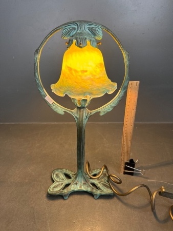 Vintage Brass Art Deco Table Lamp