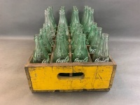 Small Timber Coca Cola Crate with 12 x 10fl.oz 12 x 6.5fl.oz Bottles - 2