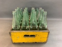 Small Timber Coca Cola Crate with 12 x 10fl.oz 12 x 6.5fl.oz Bottles - 4