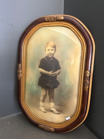 Vintage Framed Photograph of Boy - 1928
