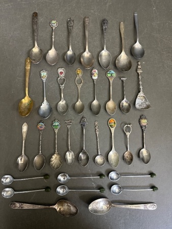 Large Lot of Collectable Teaspoons