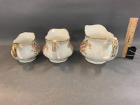 Set of 3 Graduated Jugs - Creampetal by Grindley - 2