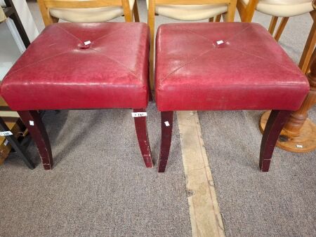 2 Retro Red Stools