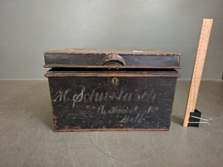 Original Metal Deed Box - app 340 x 240