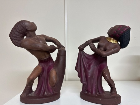 2 African Style Ceramic Sculptures