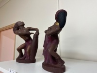 2 African Style Ceramic Sculptures - 2