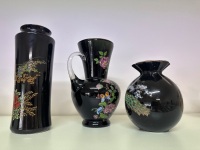 2 Handpainted Japanese Vases & 1 Jug - 3