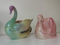Lustreware Iridescent Swan Vases - 4