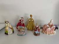 6 Ceramic Lady Figurines - Including Royal Doulton & Koala - 2