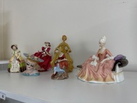 6 Ceramic Lady Figurines - Including Royal Doulton & Koala - 3