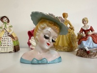 6 Ceramic Lady Figurines - Including Royal Doulton & Koala - 6