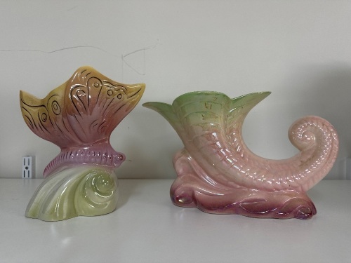 PP Pty Ltd Australia Lustreware Vase & Butterfly Vase