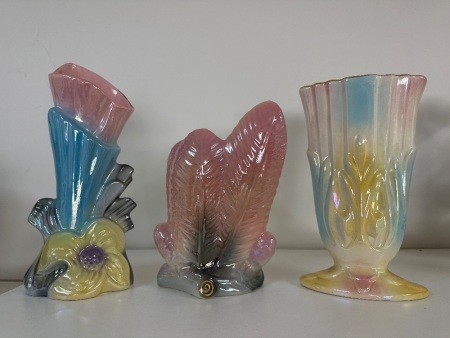 3 Lustreware Vases