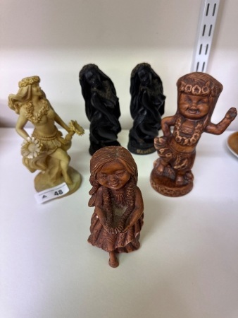 5 Hawaiian Lady Figurines