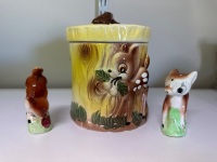 Bambi Salt & Pepper Shakers - Incs Bambi Woodland Scene Canister