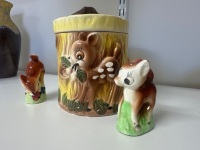 Bambi Salt & Pepper Shakers - Incs Bambi Woodland Scene Canister - 2
