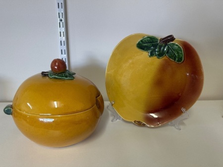 Mango Lidded Dish and Platter - Made in Portugal