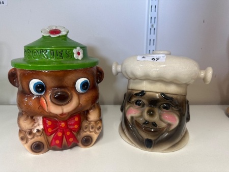 Vintage Chef and Bear Cookie Jars