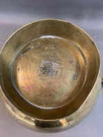 Vintage Brass Bowl with Lions Head Handles - Stamped to Bottom - 6