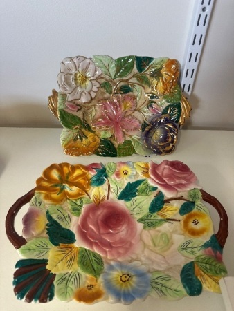 2 Handpainted Italian Ceramic Platters
