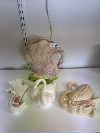 Swan Inspired Lustreware Vases