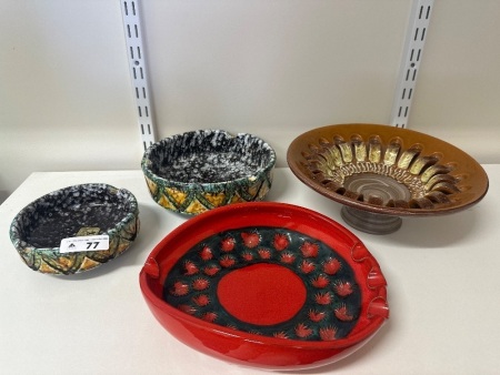 4 Italian Pottery Ceramic Bowls