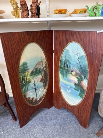 Handpainted Wooden Fire Screen