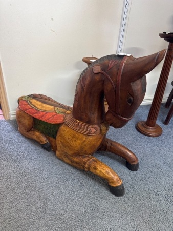 Heavy Wooden Horse Stool