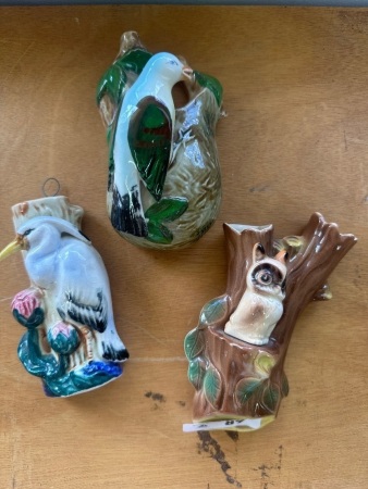 3 Bird in Tree Inspired Wall Vases
