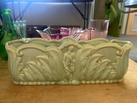 Large Greenway Pottery Ceramic Flower Trough Vase