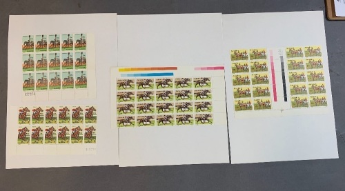 Collection of 4 x 1978 Blocks of Mint Australian Horse Racing Stamps