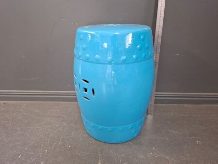 Blue Ceramic Stool
