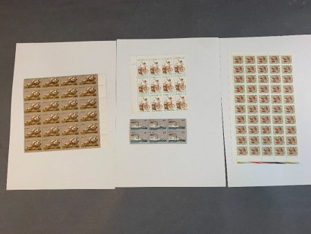 4 Blocks Mint Australian Stamps 3 x 1972 & 1 x 1975