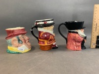 3 Vintage English Potteries Toby Jugs - 4