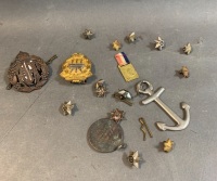 Collection of Military Bages & Studs + Commonwealth Medalion inc. RAAF