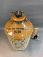 Vintage Sharpe Bros Salt Glazed Stoneware Ginger Beer Flagon c1948 with Original Handle & Stopper - 4