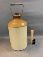 Vintage Sharpe Bros Salt Glazed Stoneware Ginger Beer Flagon c1948 with Original Handle & Stopper - 5