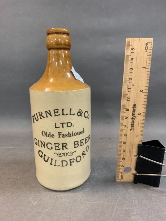 Vintage Purnell & Co Salt Glazed Ginger Beer Bottle - Guildford UK