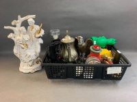 Box Lot of Ceramics & Bric- a Brac